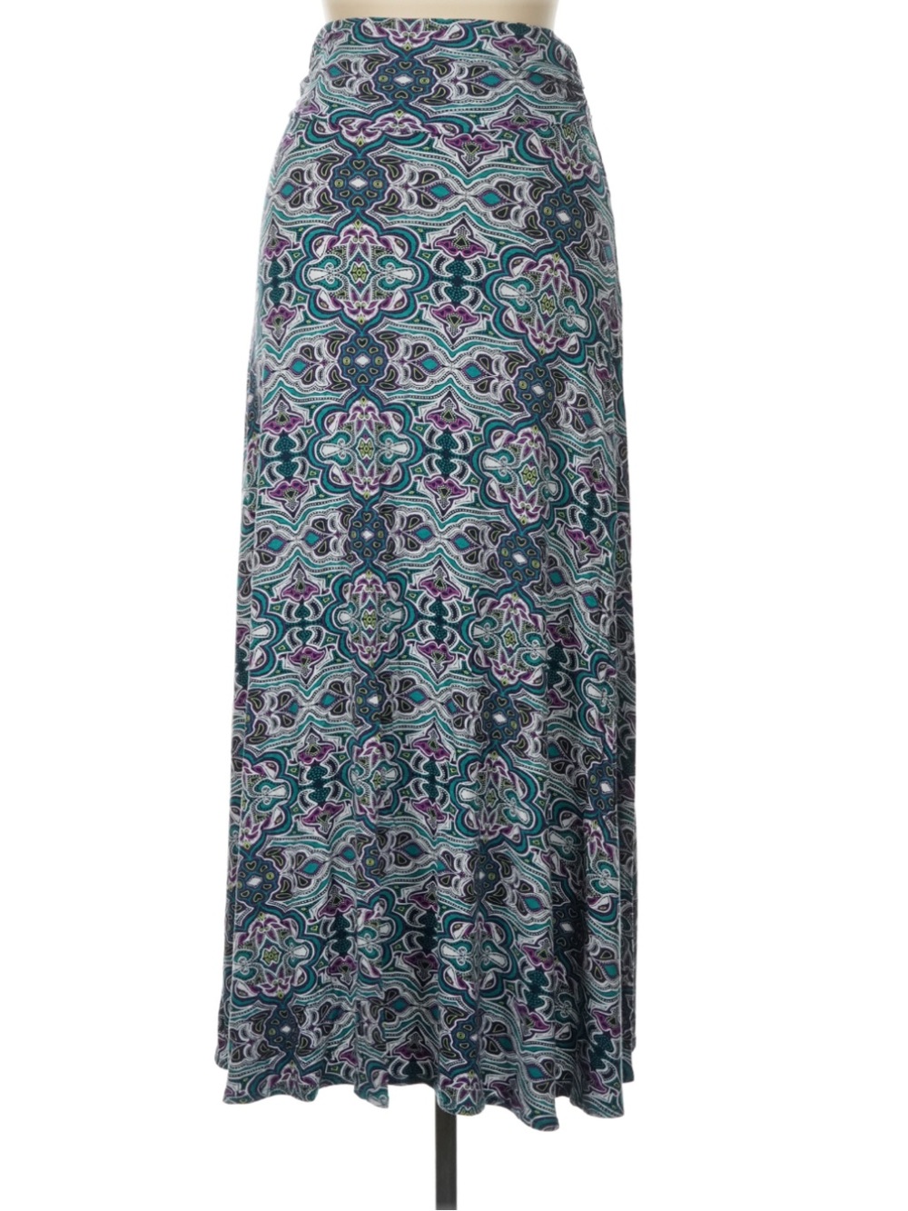 Stitch Fix Women's Teal & Purple Patterned Maxi Skirt